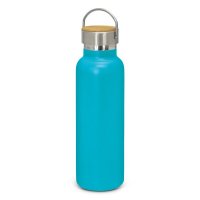 Nomad Eco Vacuum Bottle - Stainless Steel with a Bamboo Veneer Light Blue