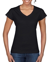 Gildan Softstyle Ladies' V-Neck T-Shirt Black S