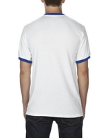 Gildan Adult Ringer T-Shirt White/Royal 2XL