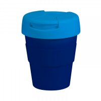 Reusable Eco Cup Karma Kup Navy & Colour Lids with Flip Closure (G1960) 320ml