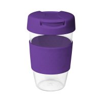 Reusable Acrylic Karma Kup Purple with Silicon Band, Flip Closure (G1957) 16oz