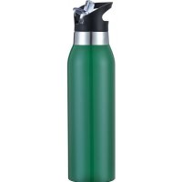 Green Stainless Steel Double Wall Vacuum Insulated Thermo Drink Bottle with Straw
