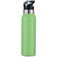 Lime Stainless Steel Double Wall Vacuum Insulated Thermo Drink Bottle with Straw