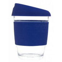 Reusable Eco Cup Glass Karma Coffee Kup Navy (G1799S) 12oz/340ml