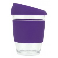 Reusable Eco Cup Glass Karma Coffee Kup Purple (G1799S) 12oz/340ml