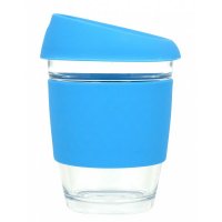 Reusable Eco Cup Glass Karma Coffee Kup Blue (G1799S) 12oz/340ml