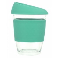 Reusable Eco Cup Glass Karma Coffee Kup Turquoise (G1799S) 12oz/340ml