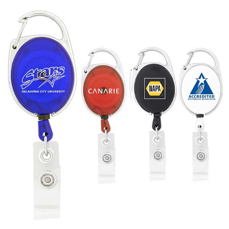 Retractable Badge Holder with Carabiner Clip (K306)