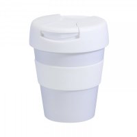Reusable Eco Cup Karma Kup White-White with Flip Closure (G1960) 320ml/11oz