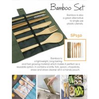 Branded Bamboo Cutlery 6 Pieces